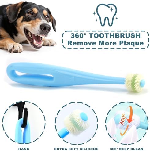 Dog Toothbrush Kit, 360-Degree Finger Three-Sided Design, Replaceable Brush Heads, Easy Teeth Cleaning and Dental Care (20 Pack) - Image 4