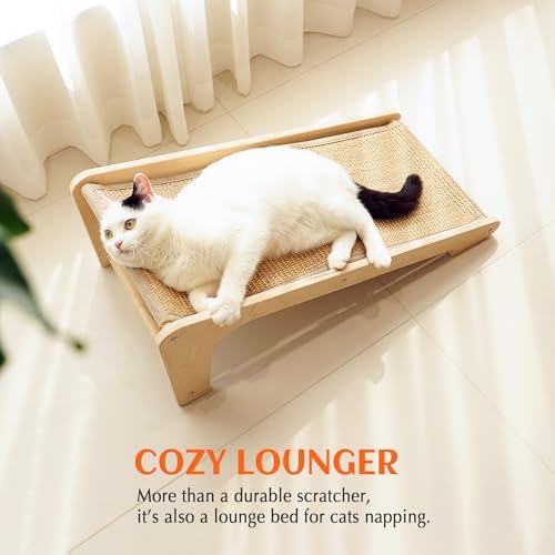 PETKARAY Cat Scratcher, Cat Sisal Scratching Ramp, L Shape Cat Scratch Pad for Indoor Cats, Wall Furniture Protector Large - Image 6
