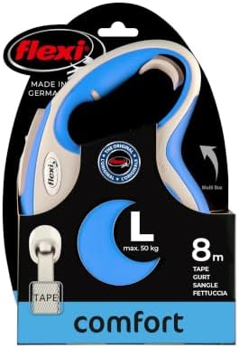 Flexi New Comfort Tape Grey & Blue Large 8m Retractable Dog Leash/Lead for Dogs up to 50kgs/110lbs - Image 5