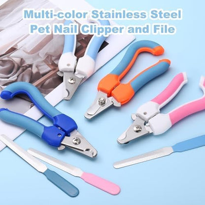 Pet Nail Clipper with Nail File, Pet Nails Clippers and Trimmer with Safety Guard, Professional Grooming Tool for Indoor Small Dog Cat Kitten, (Blue/Dark Blue, 1 Set) - Image 5