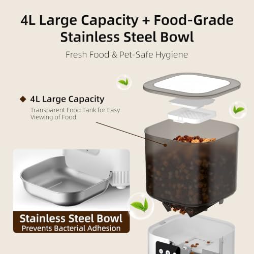 Automatic Cat Feeder, 4L Pet Feeder, Cat Dog Food Dispenser, Auto Feeder - Image 6