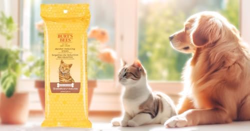 Burt's Bees for Pets Cat Dander Remover Wipes, Colloidal Oat Flour and Aloe to Soothe Dry Skin and Reduce Flaking, Unscented Grooming Cloths for Cats and Kittens, 50 Count - 3 Pack - Image 5