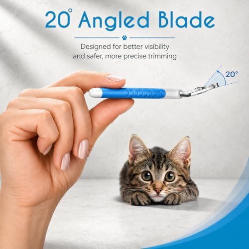 Candure Cat Nail Clipper Stainless Steel Cat Claw Trimmers for Rabbits, Guinea Pigs, Birds, Puppies, Kittens and Small Animals Pet Nail Clipper for Professional and Home Use 4" White & Blue - Image 7