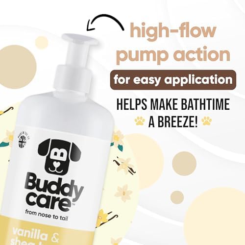 Buddycare Vanilla & Shea Butter Dog Shampoo - (33.8oz) Itch Relief & Dog Shampoo Sensitive Skin Care, Dog Shampoo and Conditioner, Premium Dog Grooming Supplies for All Breeds - Image 6