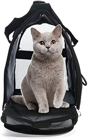 MuchL Pet Carrier Soft-Sided Carriers for Cat Carriers Dog Carrier for Small Medium Cats Dogs Puppies Pet Carrier Airline Approved Cat Dog Pet Travel Carrier (Small, Black) - Image 2