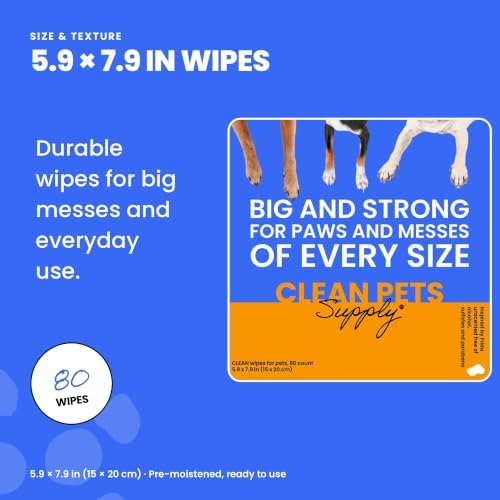 Unscented Pet Wipes for Cats & Dogs Alcohol-Free, Hypoallergenic Grooming Wipes for Paws, Face & Body Sensitive Skin Formula, 80 Count - Image 3