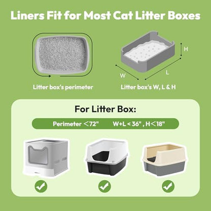 30 Pack Litter Box Liners, Large Drawstring Cat Litter Bags for Standard Litter Box Jumbo, Thick, Heavy Duty & Leak Proof, Easy Clean Unscent Litter Pan Box Liners for Pet Cats, 36" x 19" - Image 6