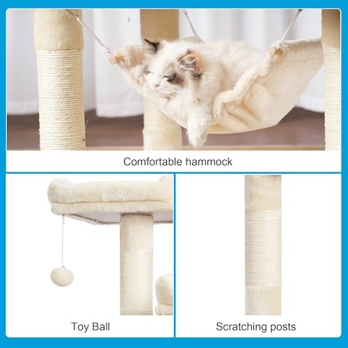 Hey-brother Cat Tree Tower with Sisal Scratching Posts, Big Condo, MPJ020M - Image 6