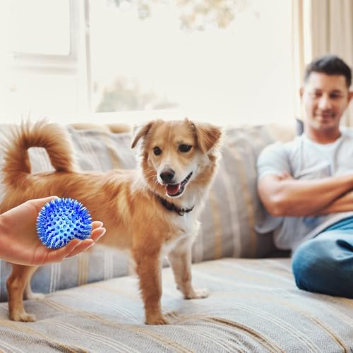 SHARLOVY 3'' Squeaky Balls for Small Dogs, 4 Spiky Dog Balls for Teething - Image 7