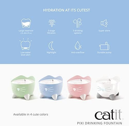 Catit PIXI Cat Drinking Fountain, Running Water Fountain, Pink - Image 2