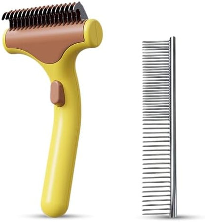 Undercoat Rake for Dogs & Cats, yellow by Unknown