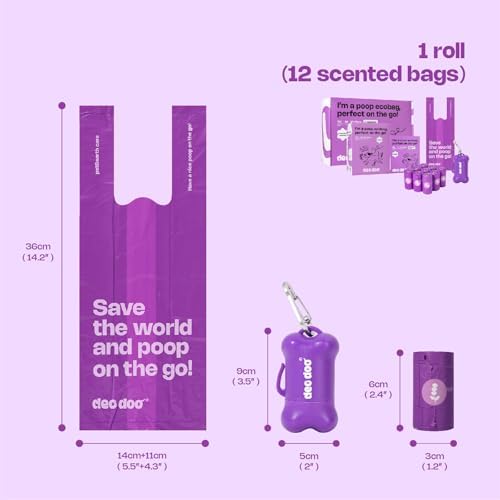 Deo Doo Dog Poop Bags with Handles, 720 Bags, 2 Dispensers, Lavender - Image 3
