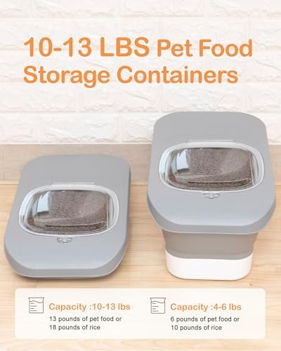 10-26Lbs Airtight Dog Food Container 2Pcs,Collapsible Pet Food Storage - Image 4
