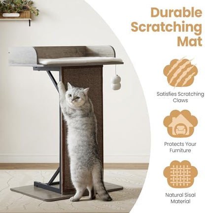 Modern Wood Cat Tree Tower for Indoor Large Adult Cats with Big Perch Bed - Image 4