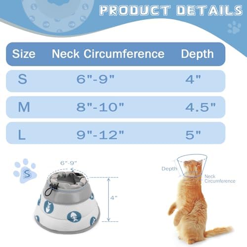 Cat Cone Collar Soft Elizabethan Collar for Surgery Recovery - Adjustable for Small and Large Cats Kittens to Stop Licking - Image 6