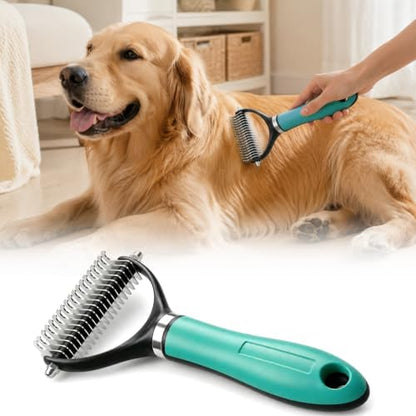 Pet Grooming Brush, Pets Knotted Dog Grooming, Pets Knotting Comb, Professional Pet Deshedding Brush, Deshedding Comb Fur Brushes, Shedding Brushes For Dogs And Cats (Green) by Unknown