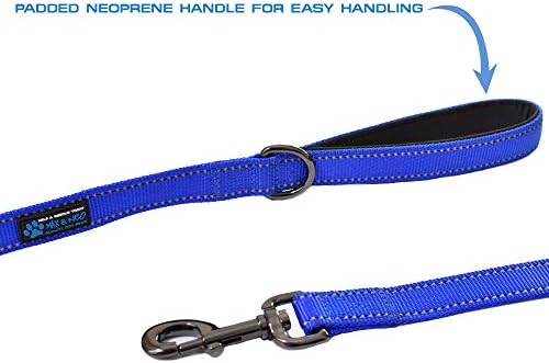 Max and Neo Double Handle Traffic Dog Leash - Reflective, Donates to Dog Rescue (Blue, 4 FT) - Image 4