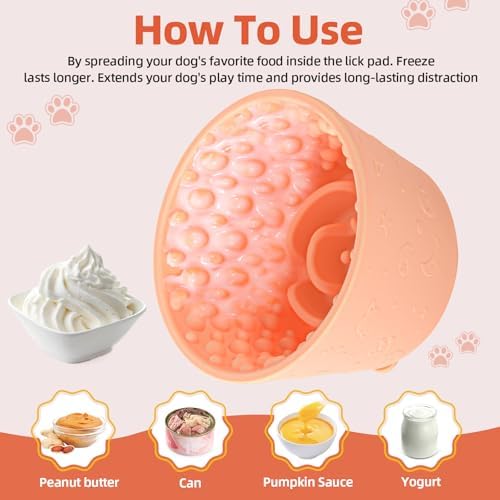 Dog Lick Bowl, Non-Slip Freeze Slow Feeder Small Medium, 1.6 Cup - Image 4