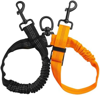 YAODHAOD Double Dog Leash,Two Dog Leash Splitter, No Tangle 360° Swivel Rotation Reflective Lead, Adjustable Length Bungee Heavy Duty Walking Training Dual Extension (Black + Orange) - Image 6