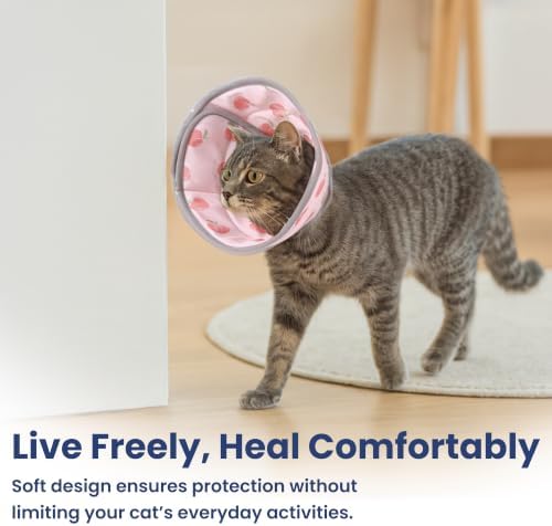 PawsPik Adjustable Soft Recovery Cone for Dogs & Cats, Medium, Peach - Image 7
