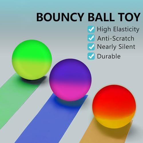 20 Pcs Cat Toy Bouncy Balls, 1.25 Inch Interactive High Elasticity Rubber Cat Ball, Durable Pet Toy for Indoor Outdoor - Image 3
