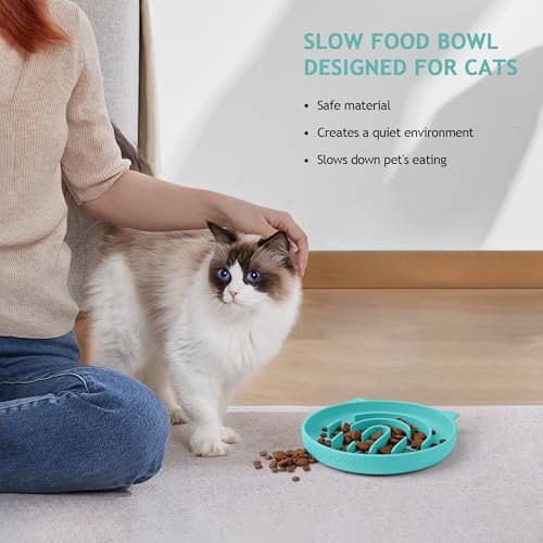 Coomazy Slow Feeder Cat Bowl Silicone Pet Puzzle Feeder for Slow Eating - Image 7