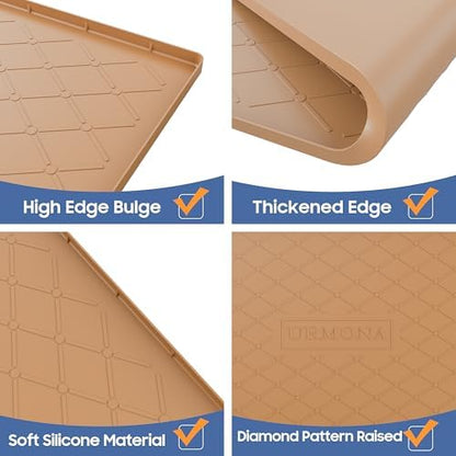 URMONA Pet Food Mat 25 x 22 in, Waterproof Silicone Dog Food Mat Litter Mat - Image 3