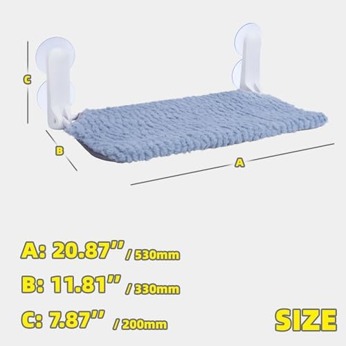 AIWIKIDE Cat Window Perch, Easy Install Bracket, Portable Wall Hammock for Indoor Cat, Light Blue - Image 5