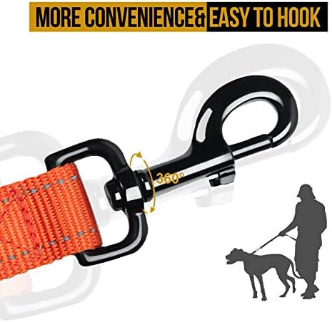 OneTigris No-Pull Dog Leash with Handle for Medium Large Dogs (Orange, 6FT) - Image 5