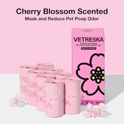 VETRESKA Dog Poop Bags with Handles 120 Count, Floral Scented Waste Bags - Image 4