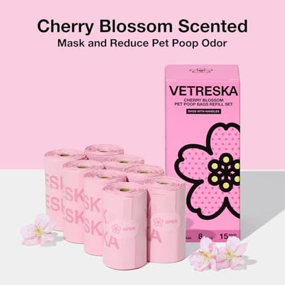 VETRESKA Dog Poop Bags with Handles 120 Count, Floral Scented Waste Bags - Image 4