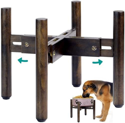 Dog Bowl Stand for Water/Food - Adjust with Lock - Dog Water Fountain Holder, Elevates Pet Food and Water Feeder Bowls (Bowl not Included) (1Pack - (Height 10.3in, Width 8-11.2in)) by BETSEO