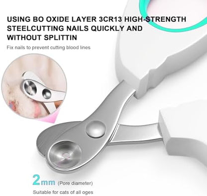 Aogeili Cat Nail Clippers - Stainless Steel, Non-Slip, Safe for Small Pets - Image 3
