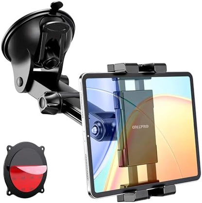 OHLPRO Tablet Holder for Car Dashboard & Windshield, Long Arm Suction Cup Tablet Mount Fits 5-17" iPad Pro/Air/Mini, Stable iPad Car Mount for Truck/SUV/Semi, Ideal Tech Gift for Drivers & Traveler by OHLPRO