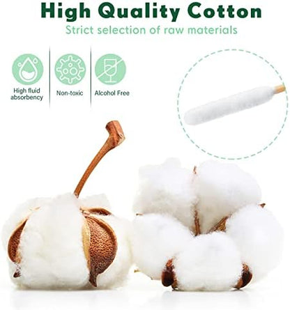 Nuogo 300 Pieces Cotton Buds for Dogs and Cats Pet Cotton Ear Buds Swabs Long Swab Dog Ear Drops with Wood Handle for Dog Care Cleaning,4.7 Inches - Image 3