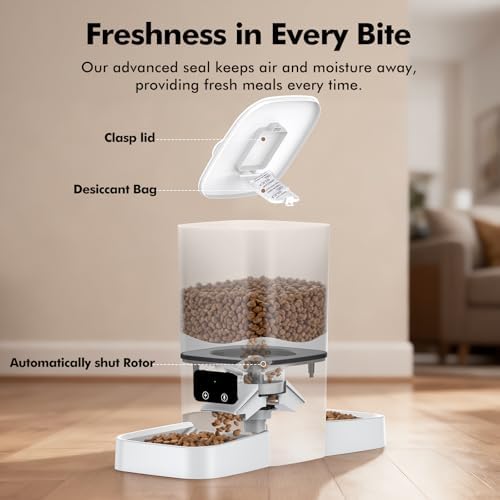 Automatic Cat Feeder for 2 Cats, Smart APP Control, 6L/25Cup Large Capacity - Image 7