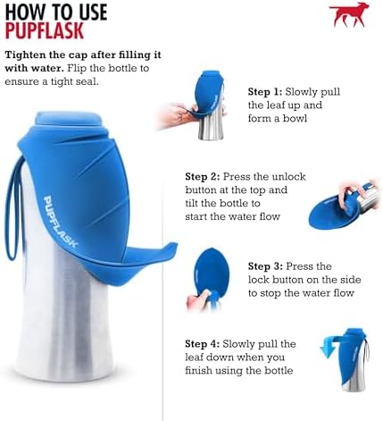 PupFlask Large Dog Water Bottle, Portable Stainless Steel Travel Bowl - Image 3