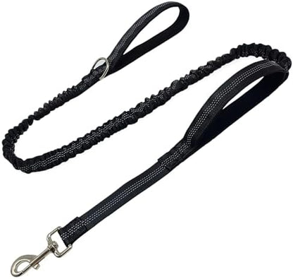 5FT Bungee Dog Leash with 2 Handles, Reflective Nylon Traffic Leash by boswany