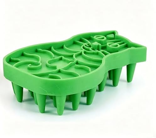 Pet Bath & Massage Brush,Pet Grooming Brush,Soft Rubber Scrubber for Brushing,Massaging,Bathing,Shampooing and Reducing Hairballs (Green, Style 1) - Image 3