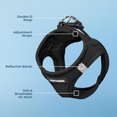Voyager Step-in Air Dog Vest Harness - Black/Black Trim, X-Small - Image 4