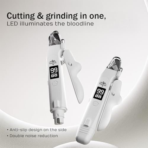 2-in-1 Dog Nail Clipper and Grinder with LED Light, USB Rechargeable Quiet Electric Pet Nail Trimmer for Dogs and Cats with Safety Guard - Image 6