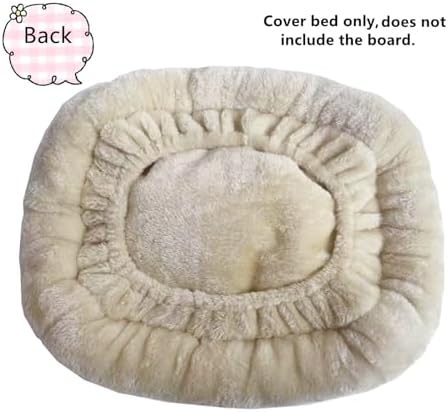 SHENGOCASE Cat Tree Tower Accessories Replacement Parts Top Cushion Bed Cover for Cat Perch with Elastic Band (11.8" x 15.7", Beige) - Image 4