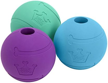 Chew King Fetch Balls Extremely Durable Natural Rubber Toy Pack of 3 - 3 inch Balls (CM-0263-CS01) by ChewKing