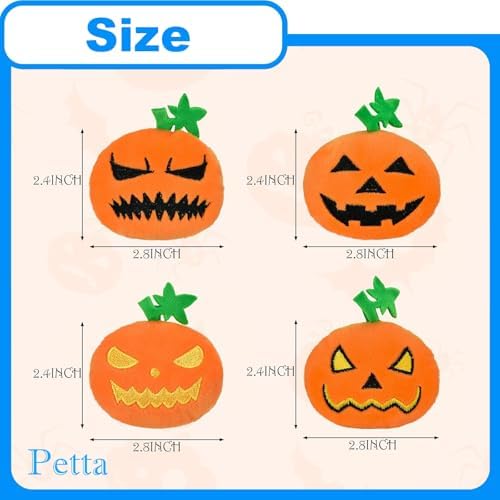 Halloween Cat Toys, Pumpkin Squeak Toys for Cats Dogs Indoor, 4Pcs - Image 4