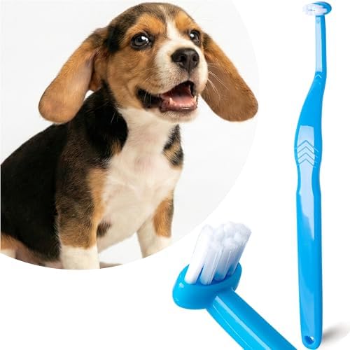 Small Dog Toothbrush, Cat & Puppy Tooth Brushing Kit, Mini Head Teeth Brush for Kitten & Tiny Pet, Doggy Toothbrushes Deep Dental Cleaning, 1 PCS - Blue by MoonyMars