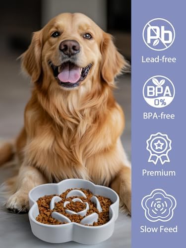 Ceramic Slow Feeder Dog Bowl 8" 11.3oz Medium Large - Image 5