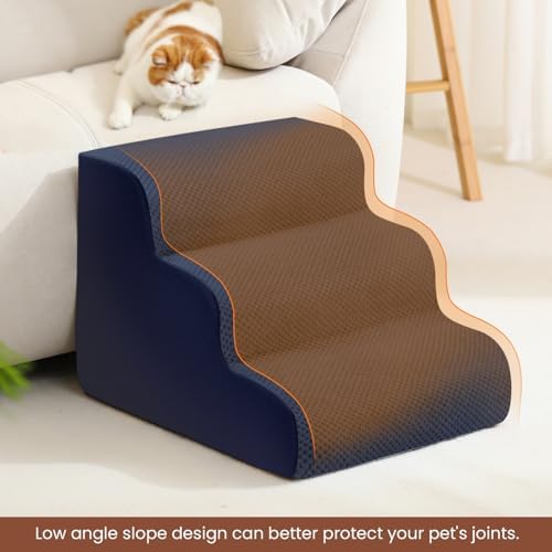 Dog Stairs for Small Dogs, High Density Foam Dog Steps, Extra Wide Non-Slip Pet Ramp for High Beds Or Couch, Soft Doggie Ladder for Dogs Injured, Older Pets, Small Cats - Image 4