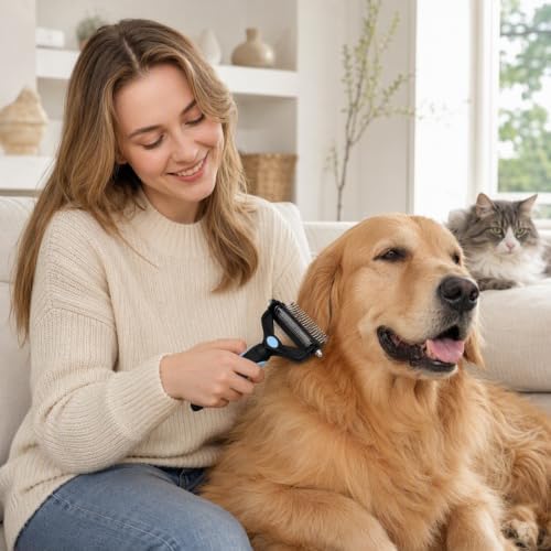 3-in-1 Pet Grooming Tool Dematting Comb Undercoat Rake Deshedding Brush - Image 7