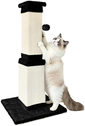 Cat Scratching Post for Indoor Cats, 32Inch Sisal Cat Scratcher by AGYM
