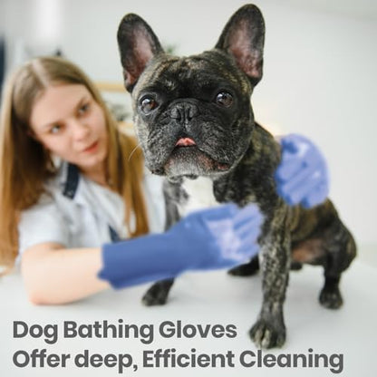 DELOMO Large Silicone Pet Grooming Gloves Dog Washing Gloves, 1 Pair Blue - Image 7